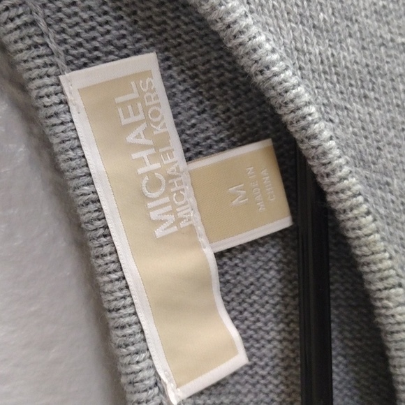 Classic Cotton Blend Michael Kors Sweater with Zipper Back M - Picture 4 of 6